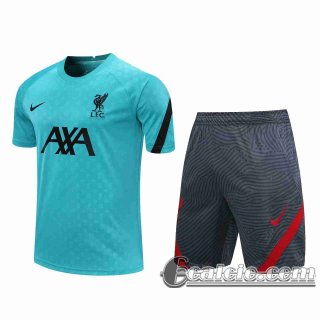 6Calcio: 2020 2021 Liverpool Magliette Tuta Calcio blu pavone T68