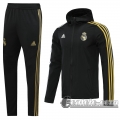 6Calcio: 2020 2021 Real Madrid Giacca a vento Cappuccio Abbinamento del colore nero W16