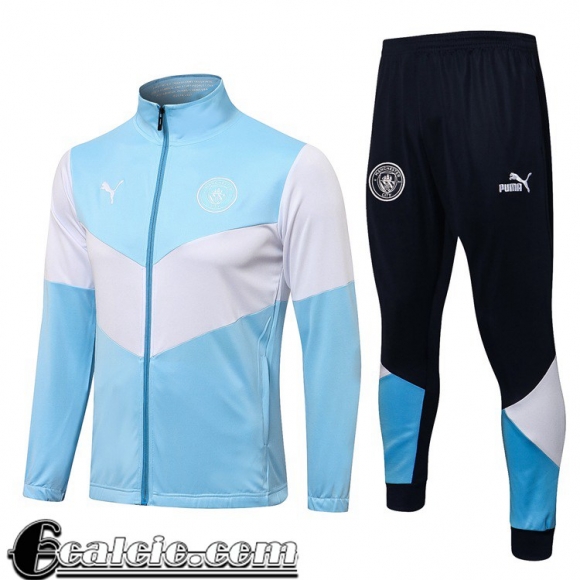 Full-Zip Giacca Manchester City Uomo Bianco-azzurro 2021 2022 JK150