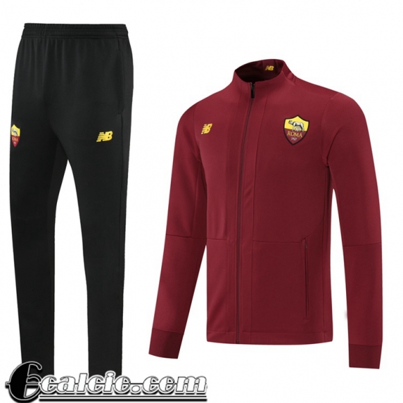 Full-Zip Giacca AS Roma Uomo rosa rossa 2021 2022 JK173