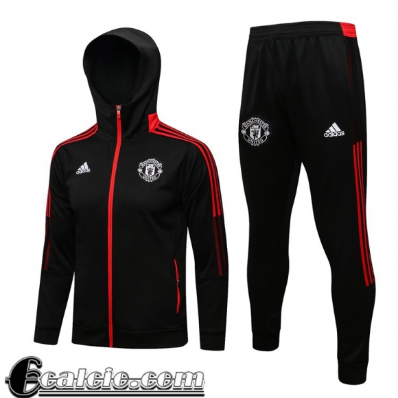 Cappuccio Hoodie Giacca Manchester United Uomo Nero 2021 2022 JK187