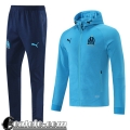 Cappuccio Hoodie Giacca Olympique Marsiglia Uomo blu 2021 2022 JK192