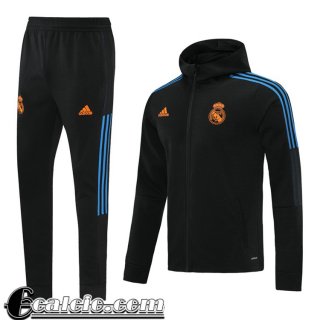 Cappuccio Hoodie Giacca Real Madrid Uomo Nero 2021 2022 JK196