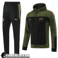 Cappuccio Hoodie Giacca Manchester City Uomo Verde scuro-nero 2021 2022 JK198