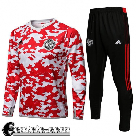 Tute Calcio Manchester United Uomo rosso bianco 2021 2022 TG137