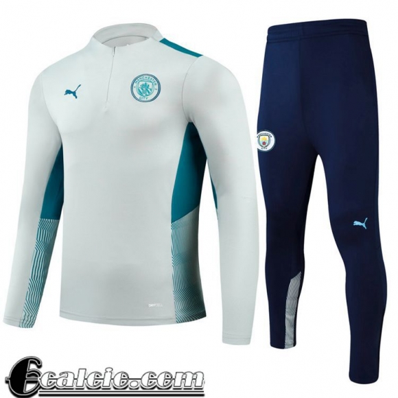 Tute Calcio Manchester City Bambini Grigio chiaro 2021 2022 TK97