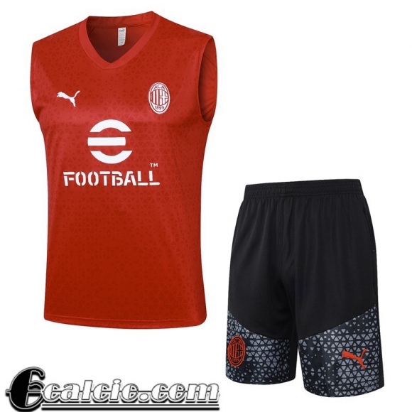Tute Calcio Senza maniche AC Milan rosso Uomo 23 24 A128