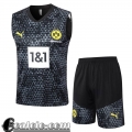 Tute Calcio Senza maniche Dortmund nero Uomo 23 24 A129