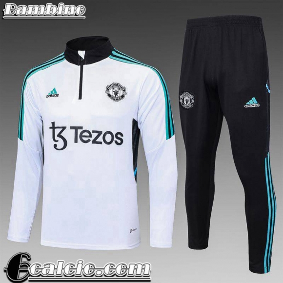 KIT: Tute Calcio Manchester United Bianco Bambino 23 24 C40