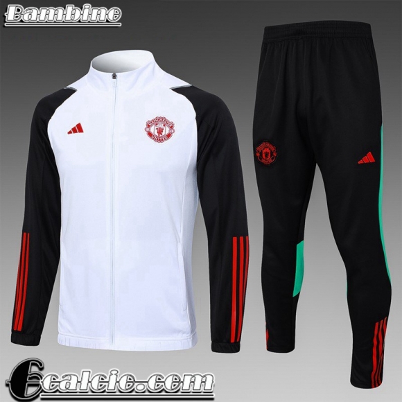 KIT: Full-Zip Manchester United Bianco Bambino 23 24 C42