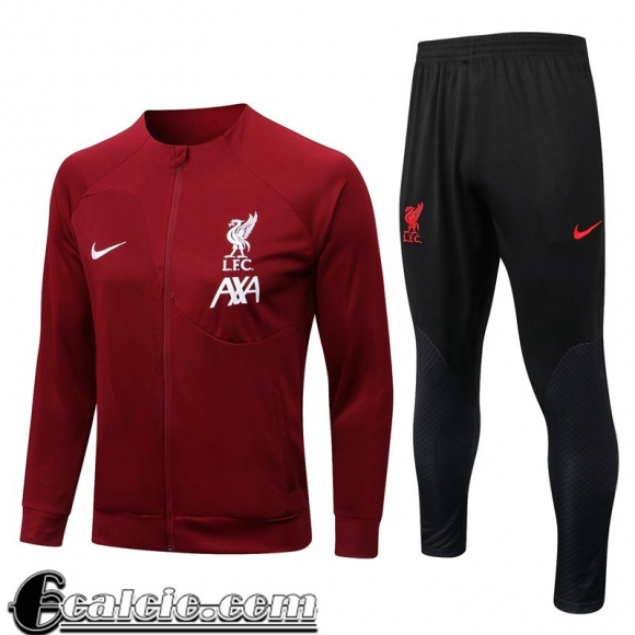 Liverpool Full Zip Giacca rosso scuro Uomo 22 23 JK558