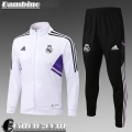 Real Madrid Full Zip Giacca Bianco Bambini 22 23 TK455