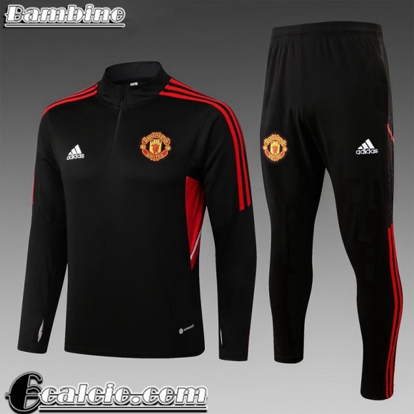 Manchester United Tute Calcio Nero Bambini 22 23 TK468