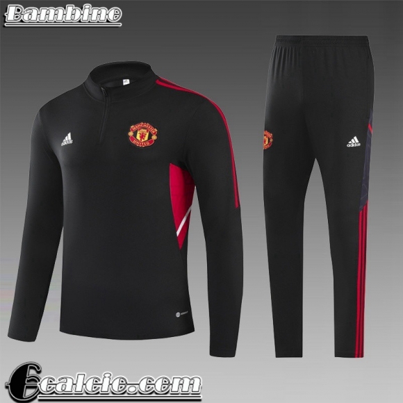 Manchester United Tute Calcio Nero Bambini 22 23 TK479