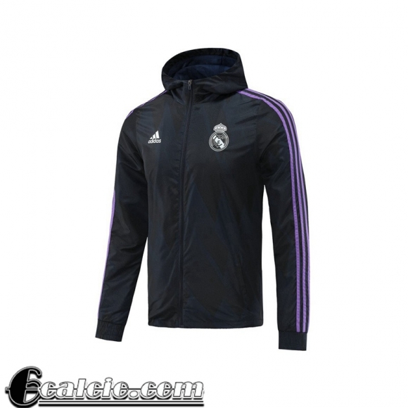 Real Madrid Giacca a vento Cappuccio Nero Uomo 22 23 WK146