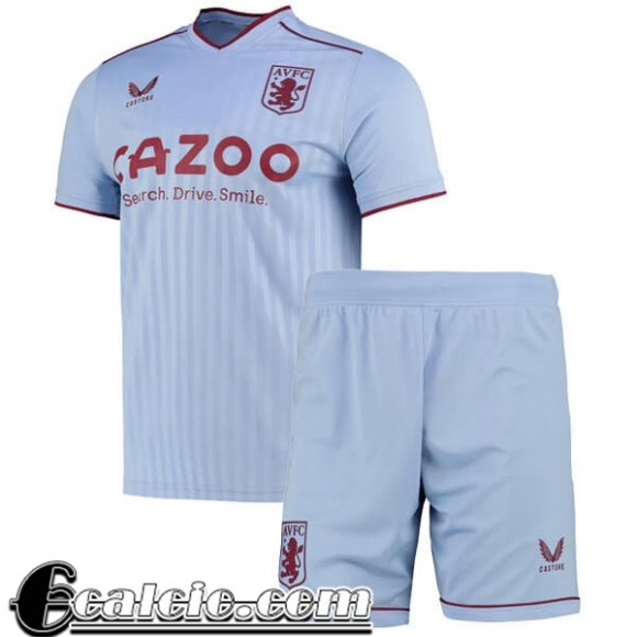 Maglie Calcio Aston Villa Seconda Bambini 2022 23