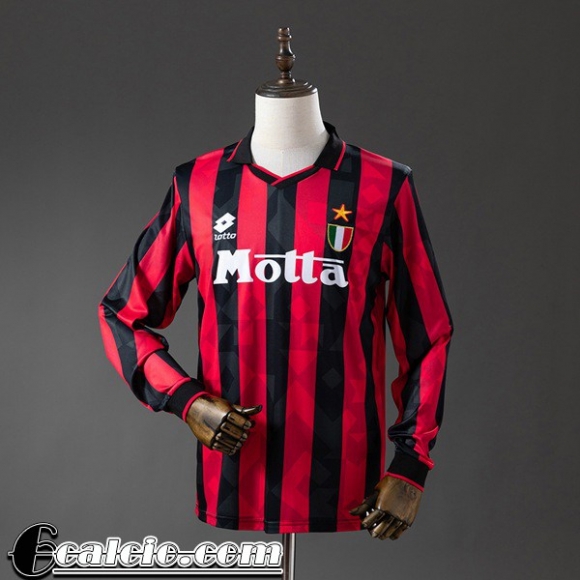 AC Milan Retro Maglia Calcio Prima Uomo Manga Larga 93 94 FG1189 AC Milan Retro Maglia Calcio Prima Uomo Manga Larga 93 94 FG1189