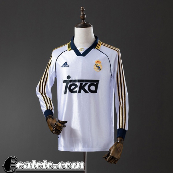 Real Madrid Retro Maglia Calcio Prima Uomo Manga Larga 98 00 FG963 Real Madrid Retro Maglia Calcio Prima Uomo Manga Larga 98 00 FG963