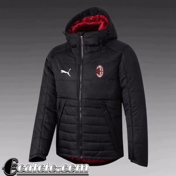 Piumino Calcio Cappuccio AC Milan Nero Uomo 2021 2022 DD04