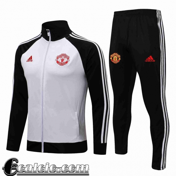 Full-Zip Giacca Manchester United bianco nero Uomo 2021 2022 JK200