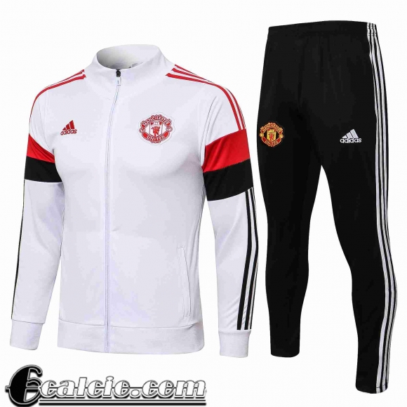 Full-Zip Giacca Manchester United bianca Uomo 2021 2022 JK213