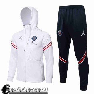 Cappuccio Hoodie Giacca PSG Paris bianca Uomo 2021 2022 JK221