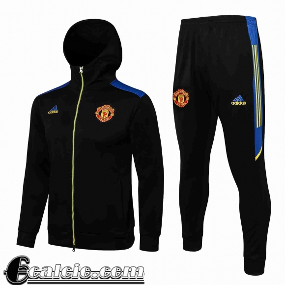 Cappuccio Hoodie Giacca Manchester United Nero Uomo 2021 2022 JK223