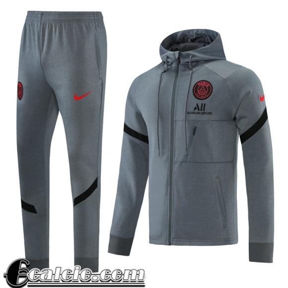 Cappuccio Hoodie Giacca PSG Paris Grigio Uomo 2021 2022 JK238