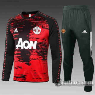 6calcio: 20-21 Manchester United Tuta Calcio B438 Nero rosso