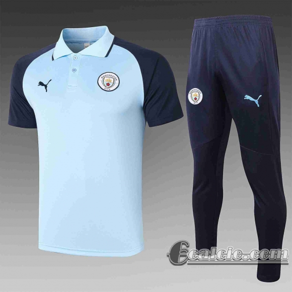 6calcio: 20-21 Manchester City Polo Calcio C587 Blu scuro