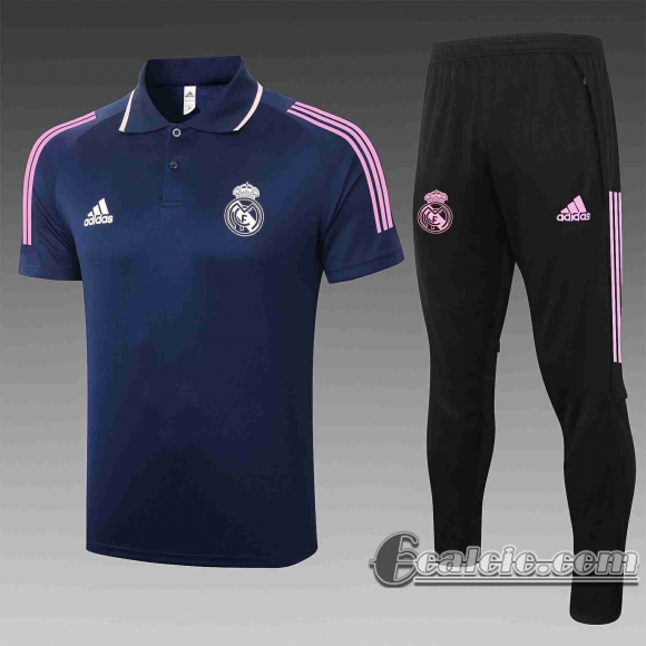 6calcio: 20-21 Real Madrid Polo Calcio C592 Blu scuro