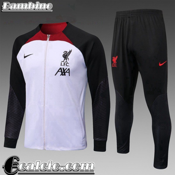 Full Zip Giacca Liverpool Bianco Bambini 2022 23 TK516