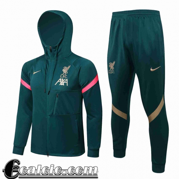 Cappuccio Hoodie Giacca Liverpool Uomo 2021 2022 verde JK250