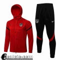 Cappuccio Hoodie Giacca Atletico Madrid Uomo 2021 2022 rosso JK251