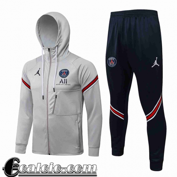 Cappuccio Hoodie Giacca PSG Uomo 2021 2022 Grigio JK253