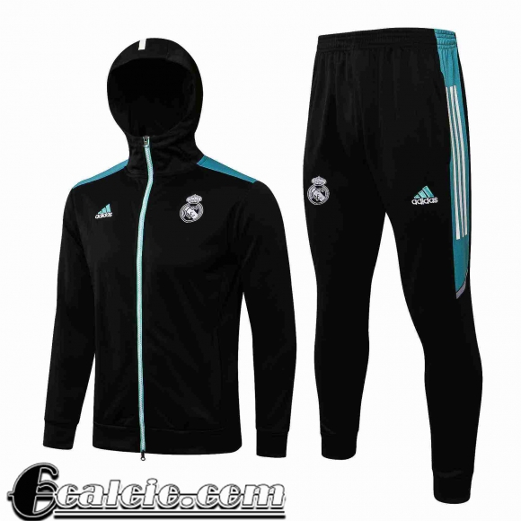 Cappuccio Hoodie Giacca Real Madrid Uomo 2021 2022 noir JK255