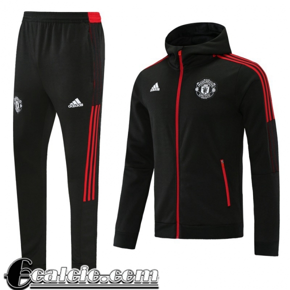 Cappuccio Hoodie Giacca Manchester United Uomo 2021 2022 noir JK261