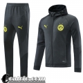 Cappuccio Hoodie Giacca Dortmund BVB Uomo 2021 2022 Grigio scuro JK263