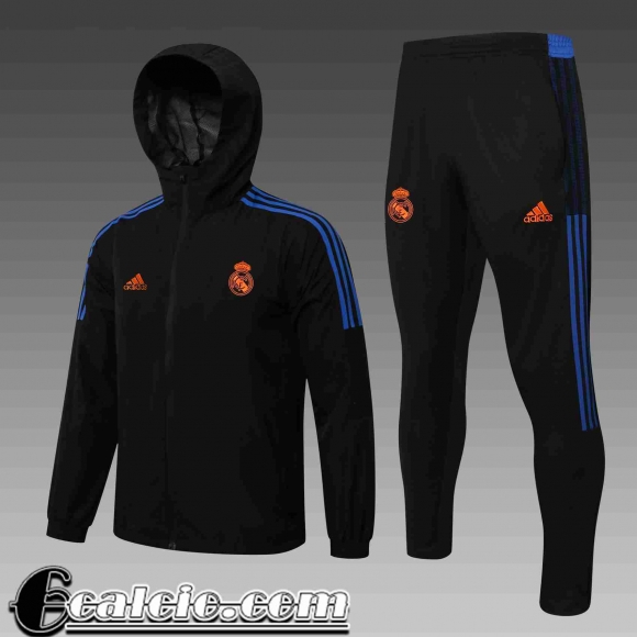 Giacca a vento Cappuccio Real Madrid Uomo 2021 2022 noir WK28