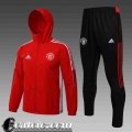 Giacca a vento Cappuccio Manchester United Uomo 2021 2022 rosso WK30