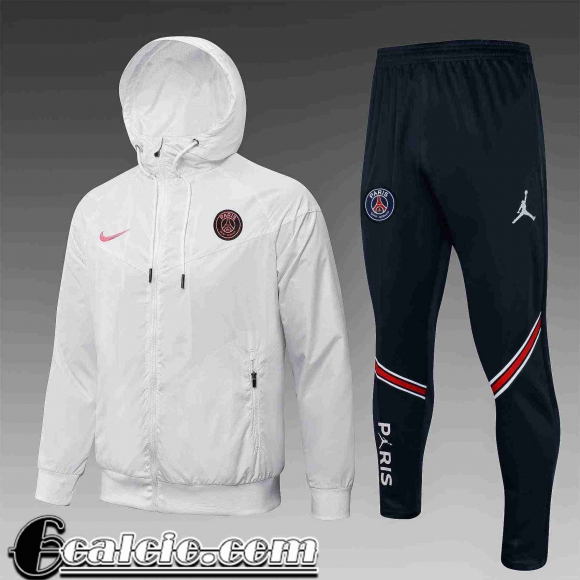 Giacca a vento Cappuccio PSG Uomo 2021 2022 bianco WK35