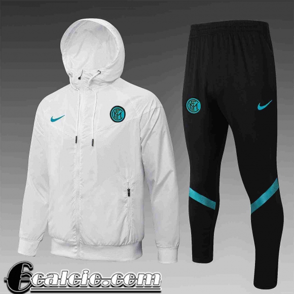 Giacca a vento Cappuccio Inter Milan Uomo 2021 2022 bianco WK37