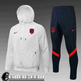 Giacca a vento Cappuccio Atletico Madrid Uomo 2021 2022 bianco WK39