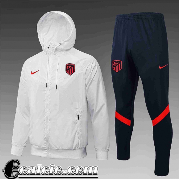 Giacca a vento Cappuccio Atletico Madrid Uomo 2021 2022 bianco WK39