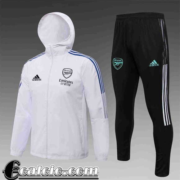 Giacca a vento Cappuccio Arsenal Uomo 2021 2022 bianco WK48