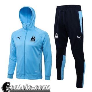 Cappuccio Hoodie Giacca Olympique Marsiglia blu Uomo 2021 2022 JK292