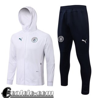 Cappuccio Hoodie Giacca Manchester City bianco Uomo 2021 2022 JK295