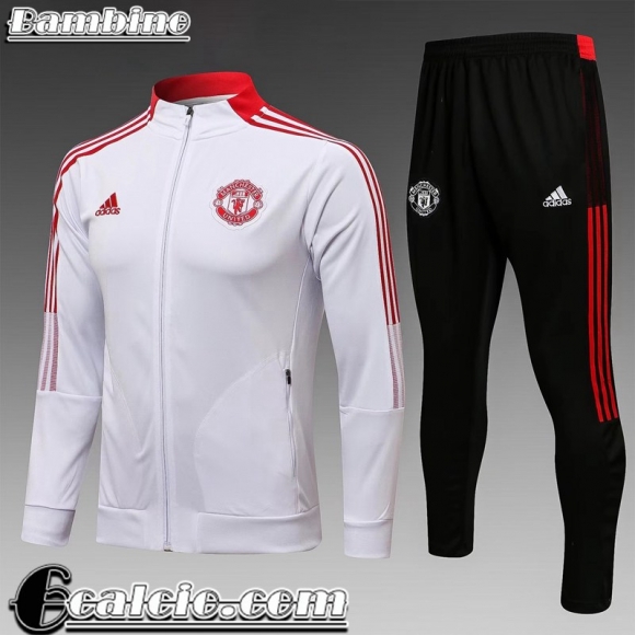 Full-Zip Giacca Manchester United bianco Bambini 2021 2022 TK160