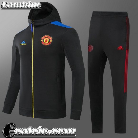 Full-Zip Giacca Manchester United Nero Bambini 2021 2022 TK218