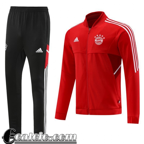 Full Zip Giacca Bayern Munich rosso Uomo 2022 23 JK643